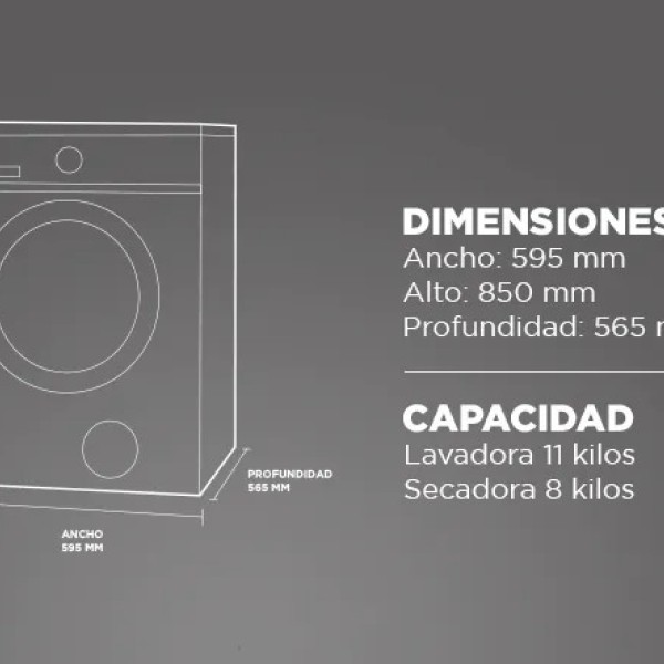 Lavasecarropas Midea DE 10/7 KG.  INVERTER