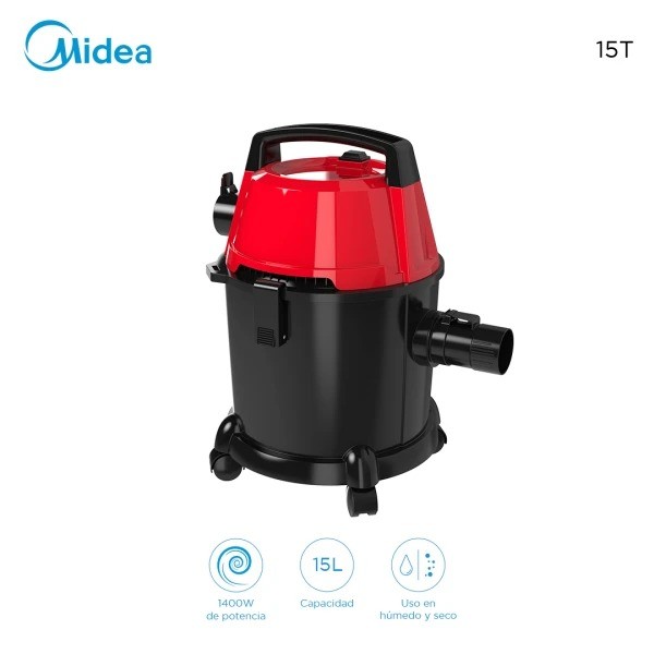 Aspiradora Midea 15 L. Agua / Polvo 1.400 W.