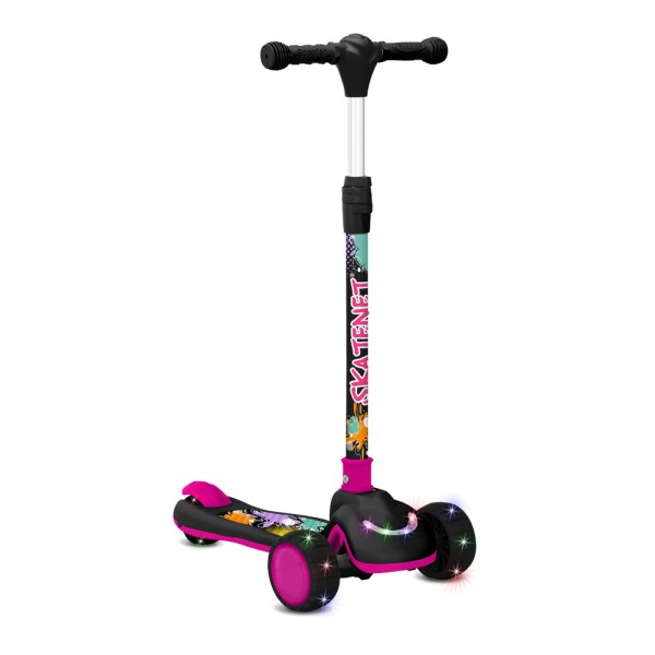 Skatenet Plegable Led (Ruedas y Deck) Negro-Rosa