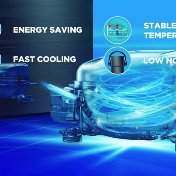 Heladera Midea Mod. 360 2P. Frio Seco Negro Inverter