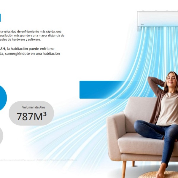 Mini Split Midea de 12.000 Btu. con kit R32 Wi-Fi (Inverter)
