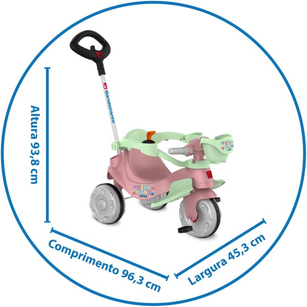 Velobaby Joy Passeio & Pedal Rosa