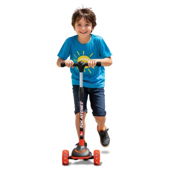 Patineta Skatenet Plegable Led (Ruedas y Deck) Naranja