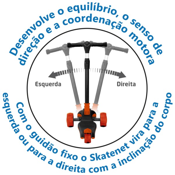 Patineta Skatenet Plegable Led (Ruedas y Deck) Naranja