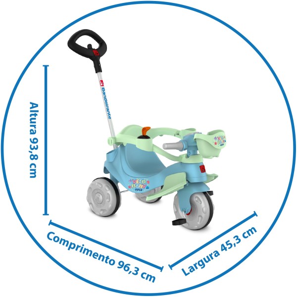 Velobaby Joy Passeio & Pedal Azul